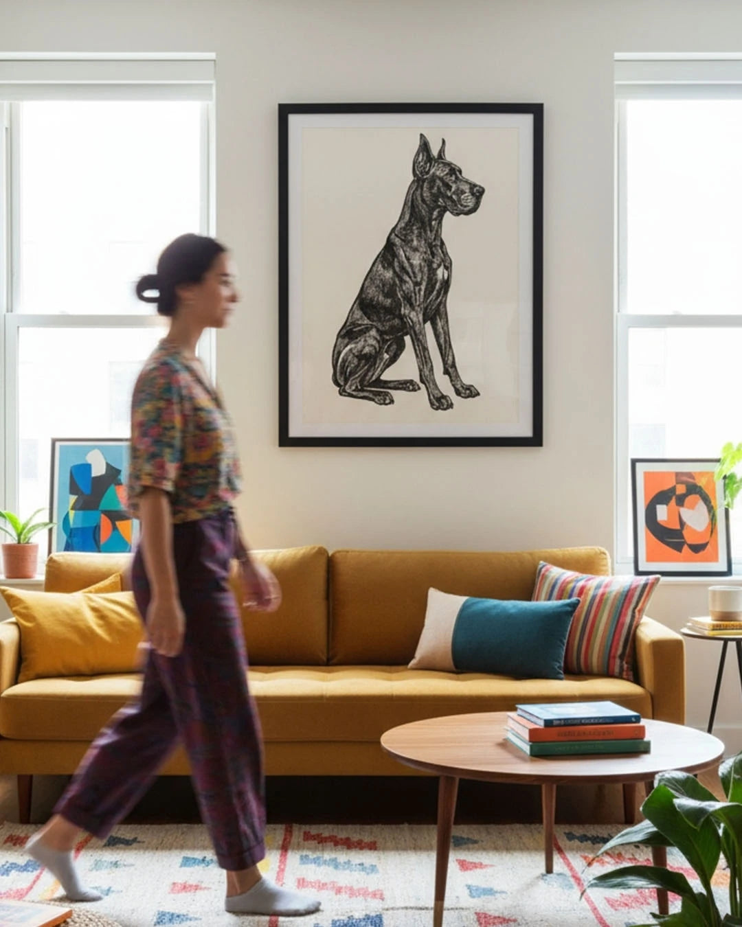 Great Dane Dog Stipple Art