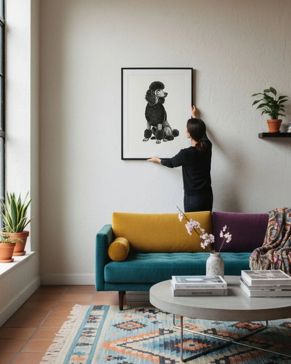 Poodle Dog Stipple Art Collection