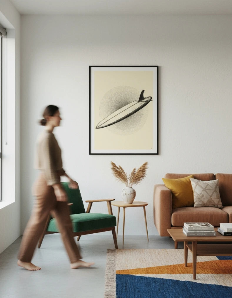 Surfboard Sports Stipple Art Collection