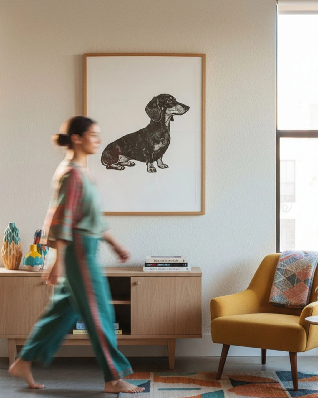Daschund Dog Stipple Art