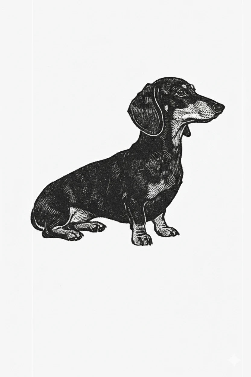 Daschund Dog Stipple Art