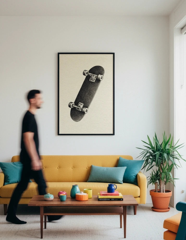Skateboard Sports Stipple Art Collection