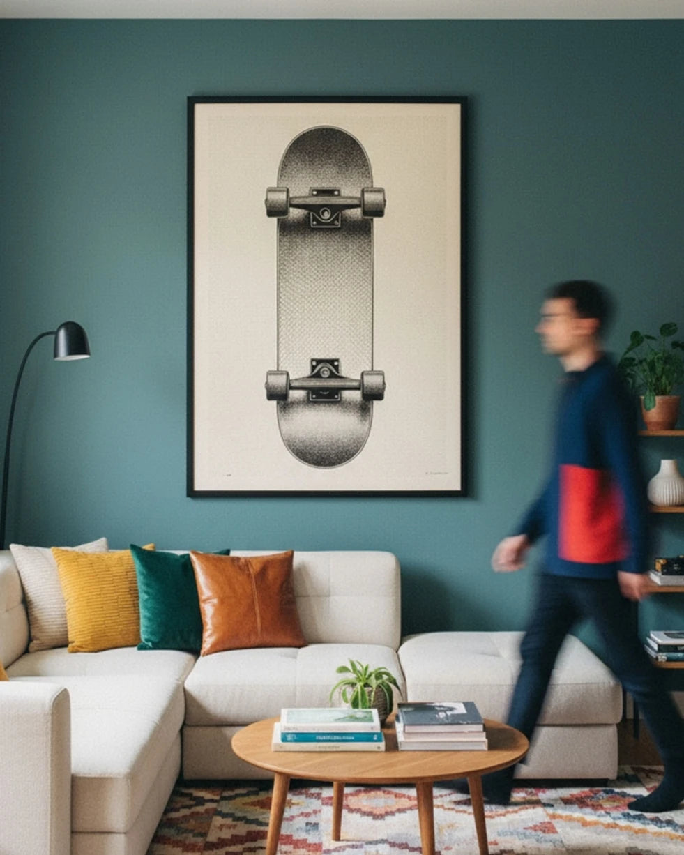 Skateboard Sports Stipple Art Collection