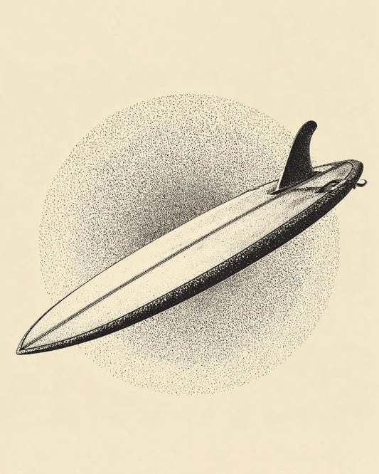 Surfboard Sports Stipple Art Collection