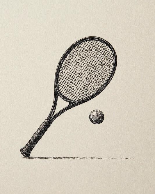 Tennis Sports Stipple Art Collection