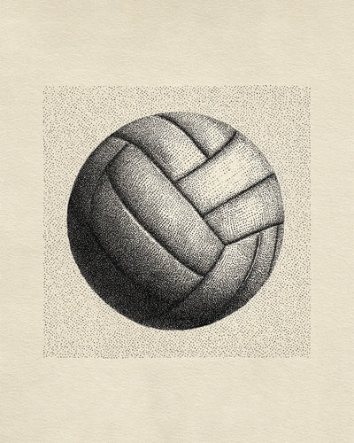 Volleyball Sports Stipple Art Collection
