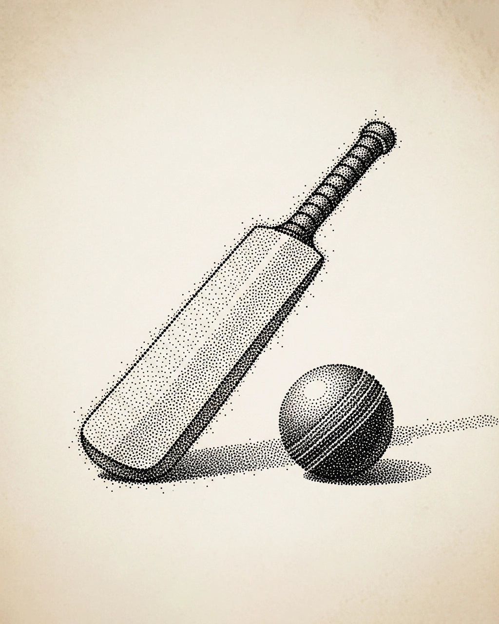 Cricket Sports Stipple Art Collection