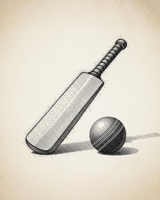 Cricket Sports Stipple Art Collection