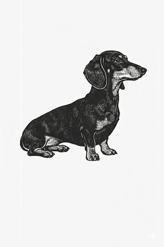 Daschund Dog Stipple Art