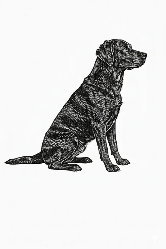 Labrador Dog Stipple Art Collection