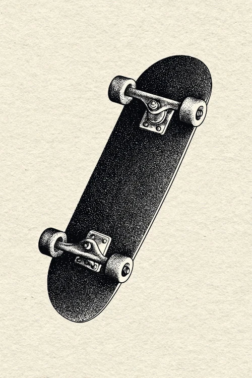 Skateboard Sports Stipple Art Collection