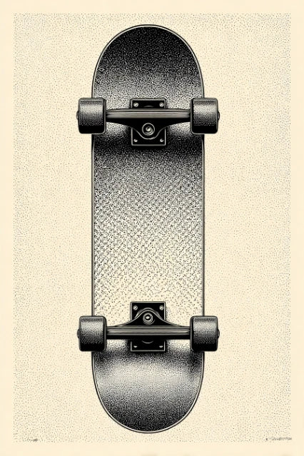 Skateboard Sports Stipple Art Collection